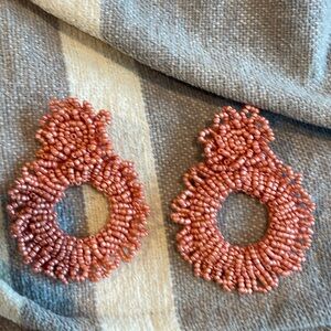 Pink beaded earrings (bw)